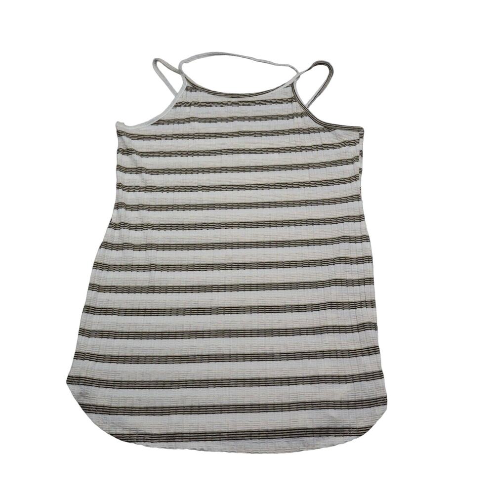Bottlette Shirt Womens 3XL White Striped Spaghetti Round Neck Tank Top Tee